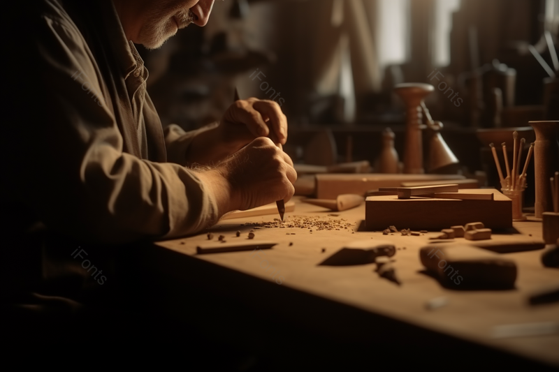 工匠精神人物工作木工用凿子雕刻,高清,摄影图,摄影图片,图片大全,摄影图免费下载